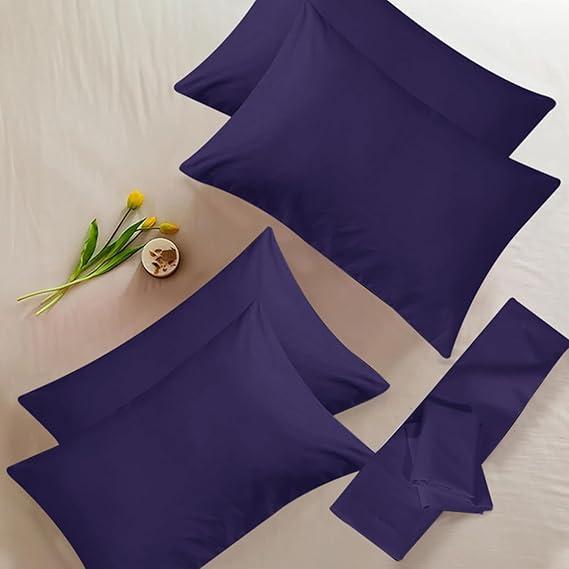 Simply Amelia Pillow Cases 4 Pack - T200 100% Egyptian Cotton Envelop Closure Pillowcases - Hotel Quality Wrinkle Free Soft & Breathable Pillows Cover 2