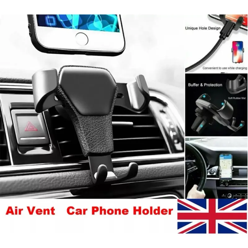 UK Universal Mobile Car Phone Holder Air Vent Gravity Design Mount Cradle Stand