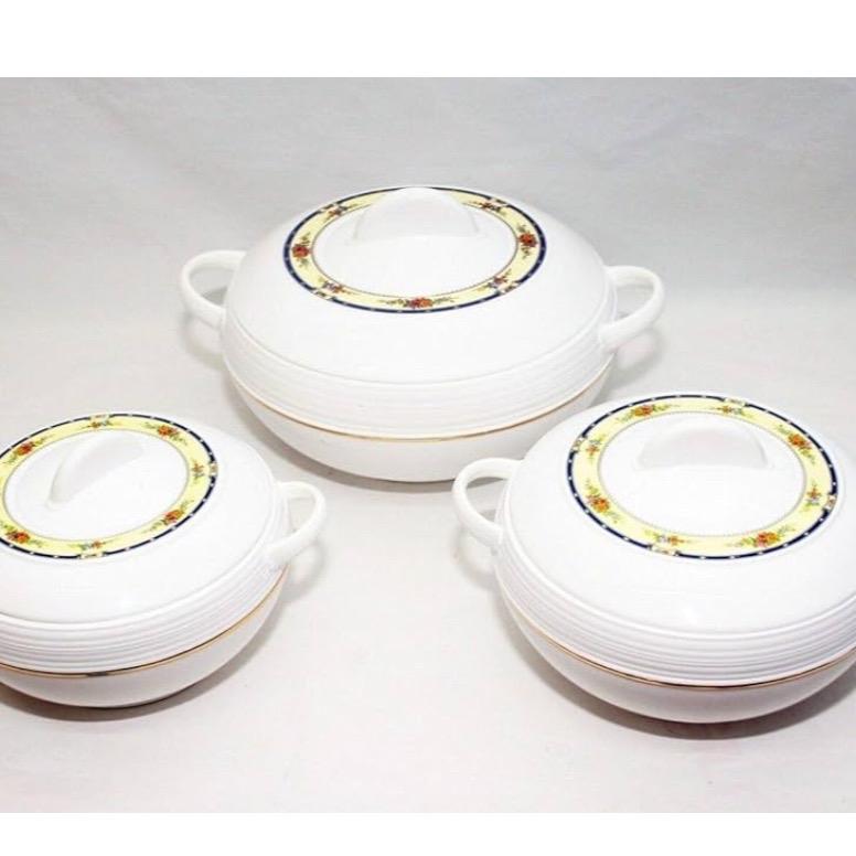 3pc Ambiente Casserole Set - Round Thermal Hotpot for Food Warmer, 3 Sizes (1.2L , 1.6L , 2.5L ) - Cookware 2