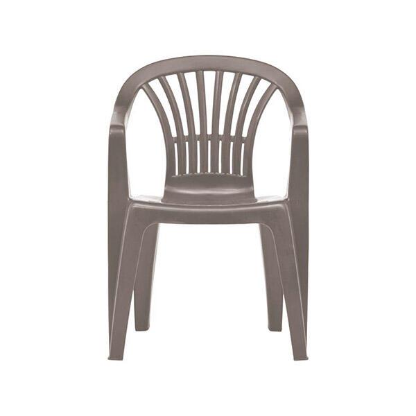 Plastic Low Back Chair in Taupe - Great for Garden, Patio, and Camping 3