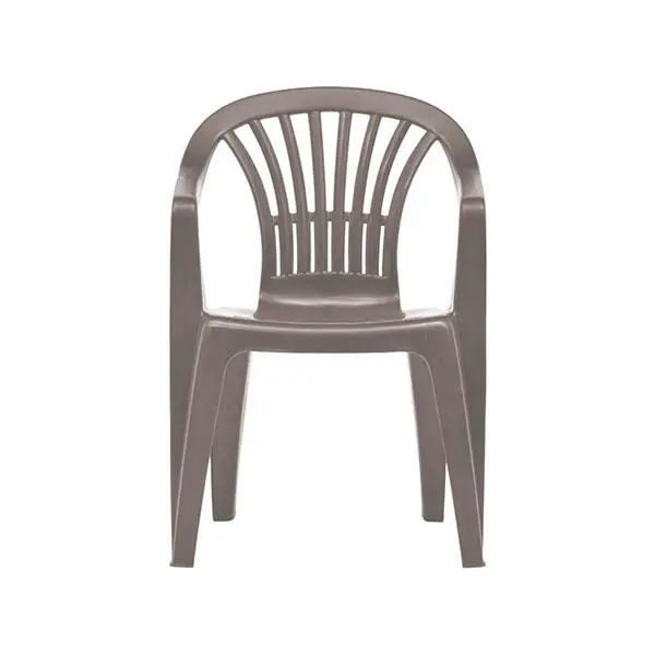Plastic Low Back Chair in Taupe - Great for Garden, Patio, and Camping 3