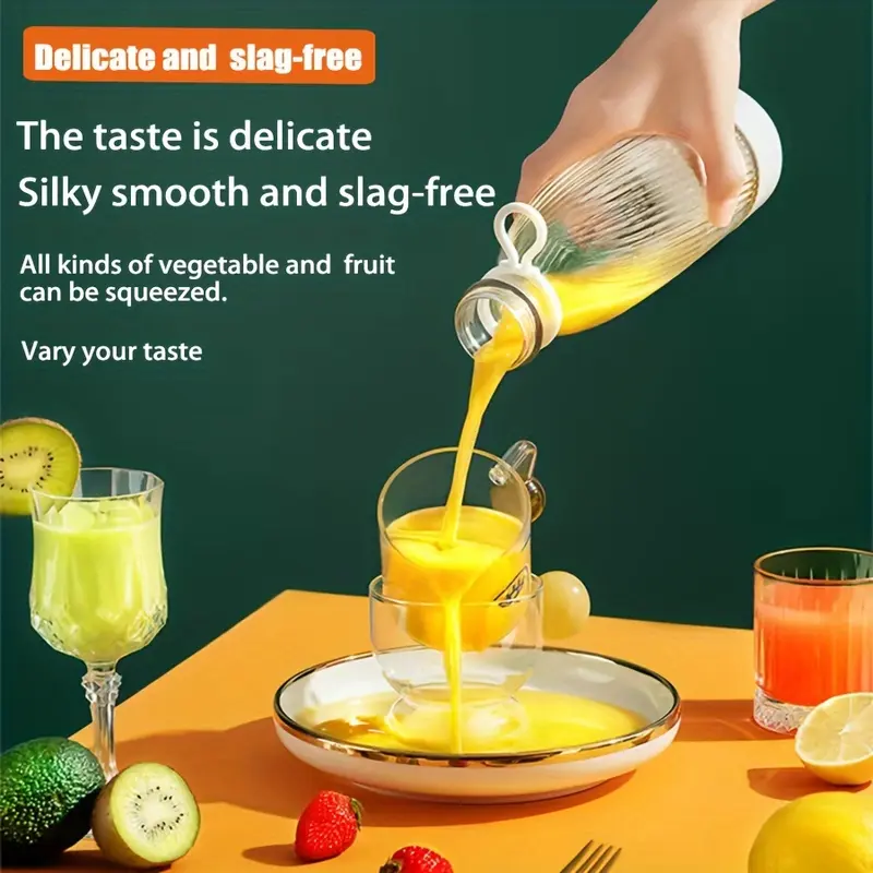 Electric Fruit Juicer Blender Juice Mixer Mini 500ML Wireless Portable Household USB Charging 6 Blade Gift Juice Cup, Personal Size Blender For Smoothies And Shakes, Home Fruit Blender For Kitchen, Home, Travel 8