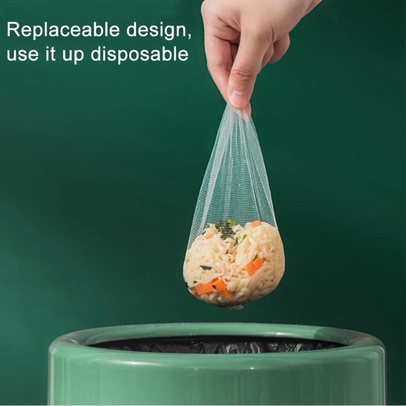 Kitchen Sink Drain Strainer with 100 Pcs Net Mesh Hanging Bags for Kitchen Leftovers, Garbage, Food Waste - White - Utensils Basket Tea Filter 3