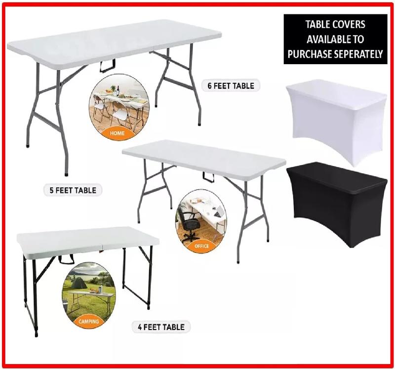 Camping Heavy Duty Folding Trestle Table Indoor Outdoor Party Picnic 4ft,5ft,6ft 0
