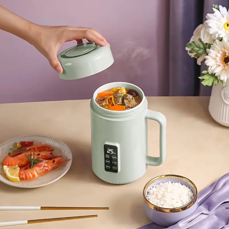 1pc Exquisite Healthy Pot, Multifunctional Electric Hot Pot, Mini Convenient Cooking, Tea Cooking, Soup Cooking, Drinks, Sweet Soup, Noodles, One Machine Multi-functional 12 Hours Prediction, Fully Hold Time, Temperature Control Protection, Quiet 3