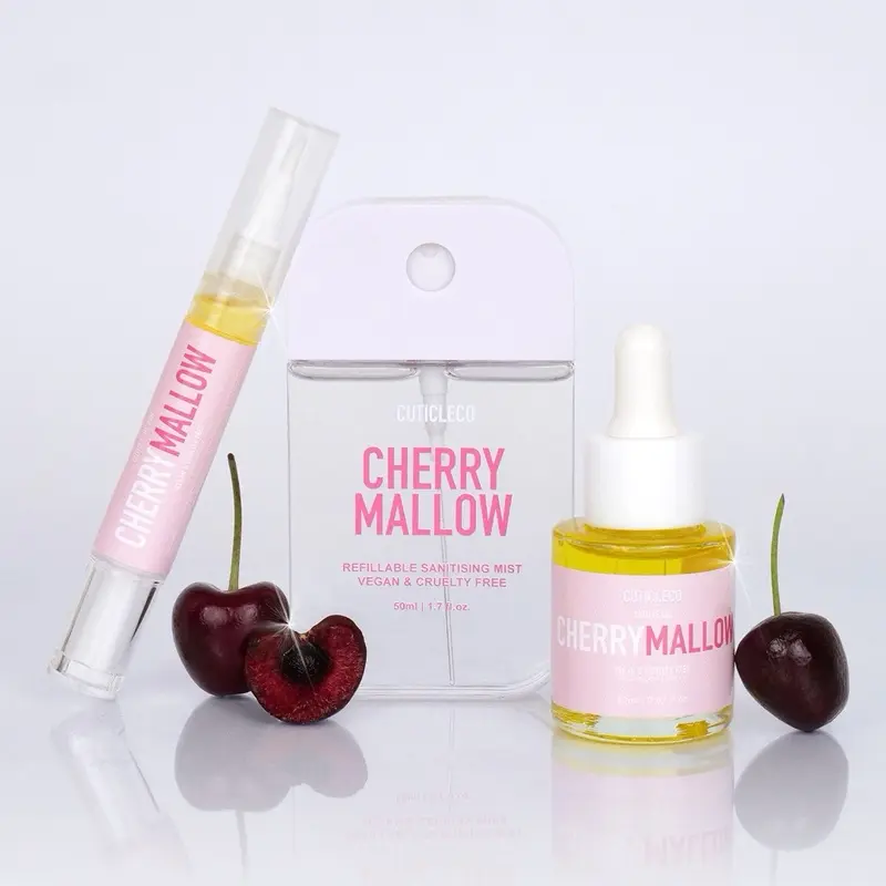 Cuticleco. VALENTINES RANGE 50ml Refillable Sanitising Mist & Cuticle Oils - Vegan and Cruelty-Free)