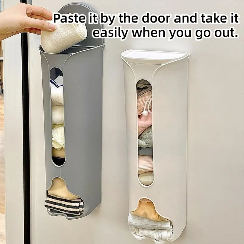 3Pcs Wall Mounted Storage Box for Kitchen and Bathroom Supplies - Plastic Bag Holder and Organizer - Rack