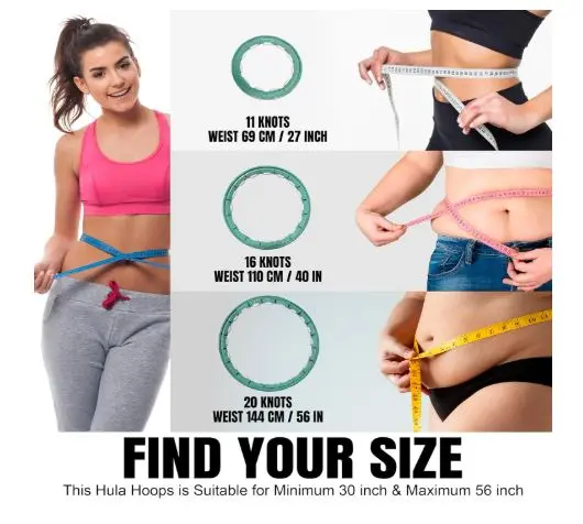 Weighted Hula Hoop, Infinity Smart Hula Hoops with 16 Knots, 360 Degree Auto-Spinning Ball Massage, Infinity Hoop For Adults, Fitness Equipment For Weight Loss, Easy to Assemble 4