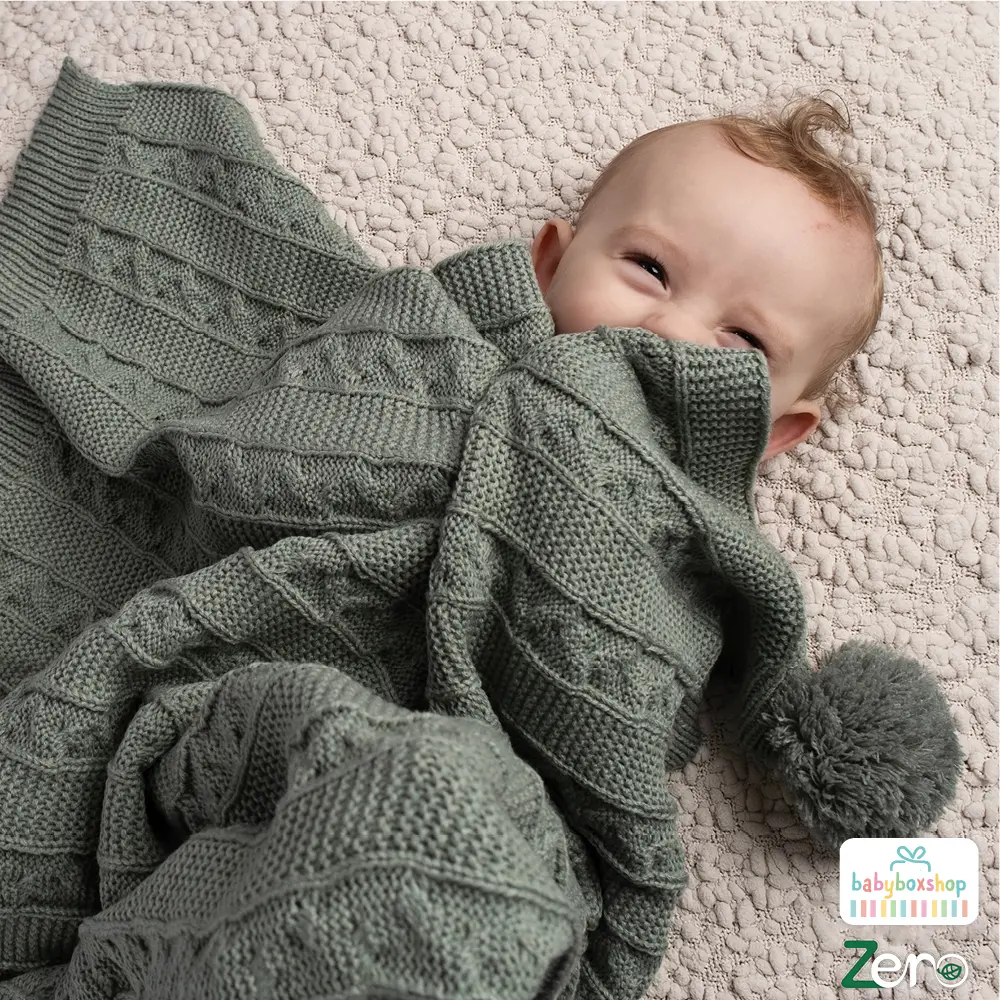 Beautiful Baby Blanket Wrap - Cosy Knitted Cable Breathable Soft Blanket for Newborn Baby Boy, Girl or Toddler