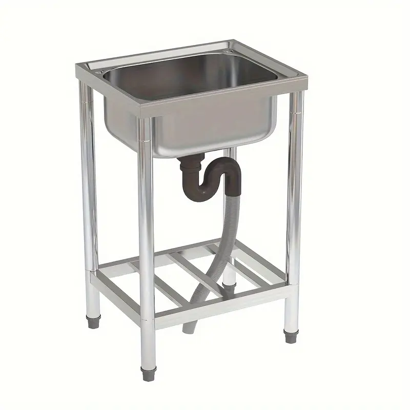 Stainless Steel Sink Commercial Catering Kitchen Sinks Single Bowl Drainer Unit With Bottom Shelf 2