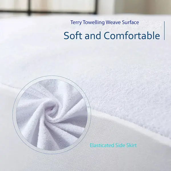 Waterproof Terry Towel Mattress Protector Fitted Sheet Bed Cover All UK Sizes 1