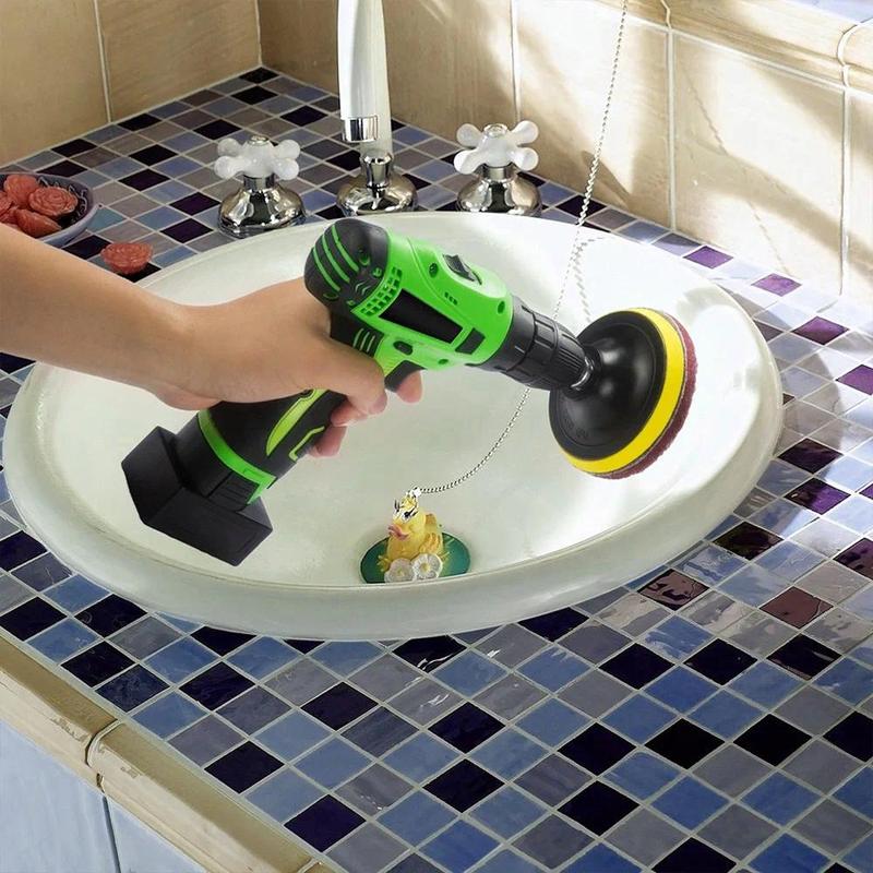 Product Introduction of New 4 Inch Drill Power Brush Tile Scrubber Scouring Pads Cleaning Kit Household Cleaning Tool Bathroom Floor Tub Polishing Pad 36