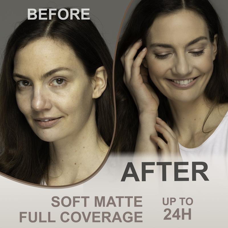 ABRUS Foundation Makeup - Flawless Matte Liquid Foundation for Full Coverage up to 24 Hours (A04 Buff Beige, 30 ml) 4
