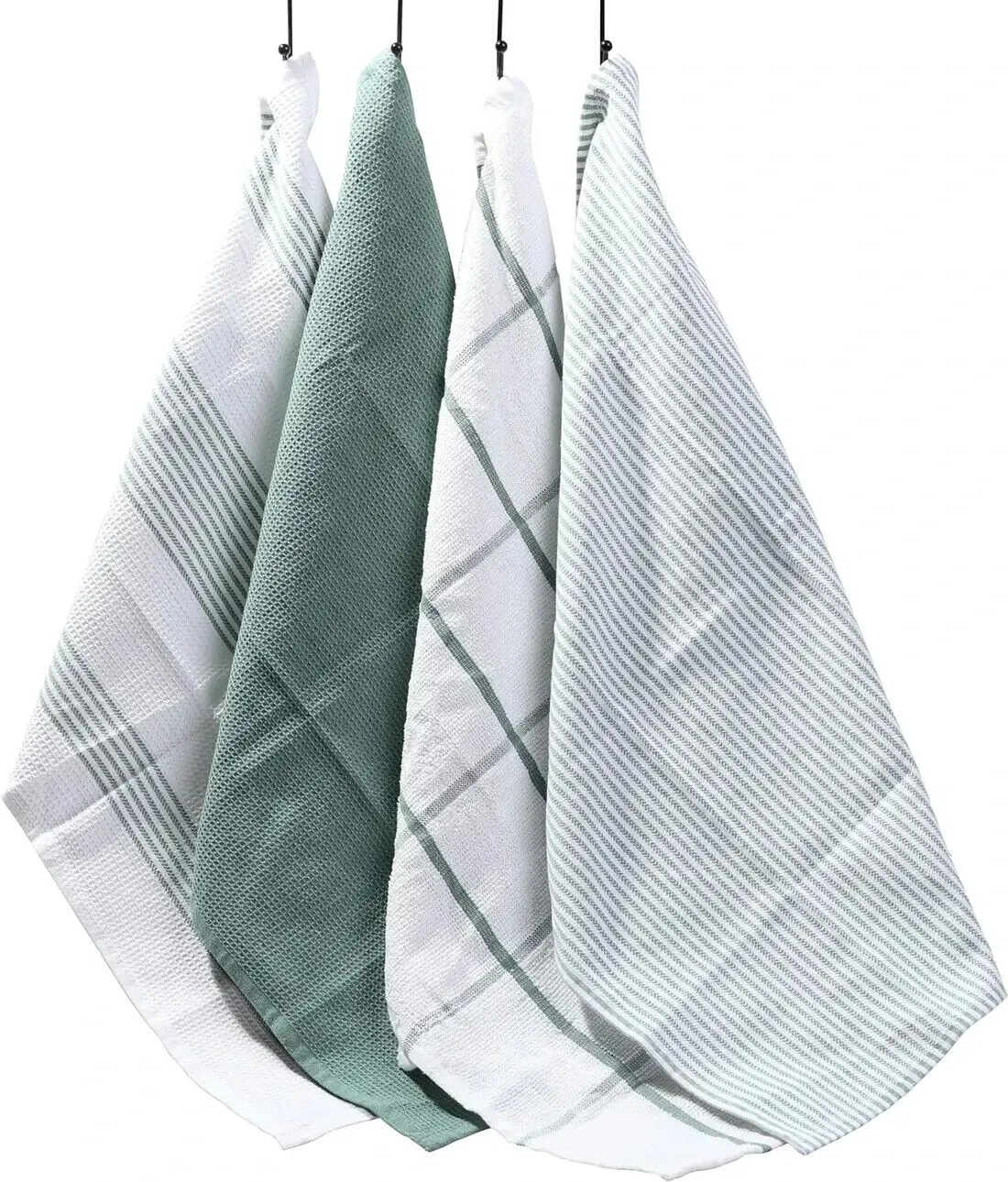 Premium Tea Towels for your Kitchen-Pack of 4-Super Absorbent 100% Cotton, Long Lasting and Washable Dish Cloth Cleaning