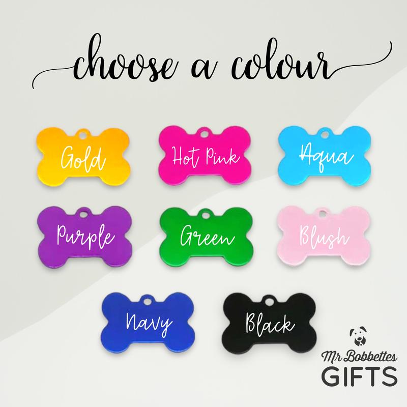 Dog Tag Personalised Laser Engraved Double Sided Pet ID Tag Customised Puppy Gift UK Bone Dog Tag with Charm 1