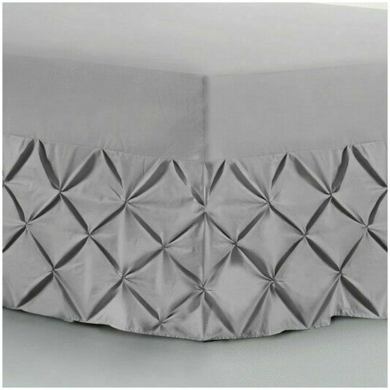 Pin Tuck Extra Deep Fitted Valance Bed Sheet 100% Egyptian Cotton Single Double King Bed Size 2
