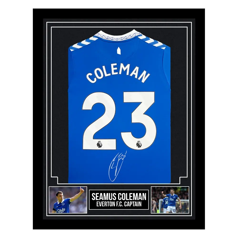 Signed Seamus Coleman Framed Shirt – Everton F.C. Captain