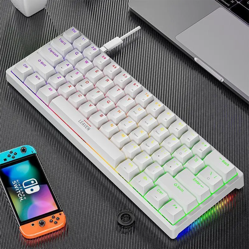 【Free shipping】Mechanical keyboard,Gaming keyboard electronic sports wired mechanical keyboard TYPE-C Hot swap RGB luminous green axis 5