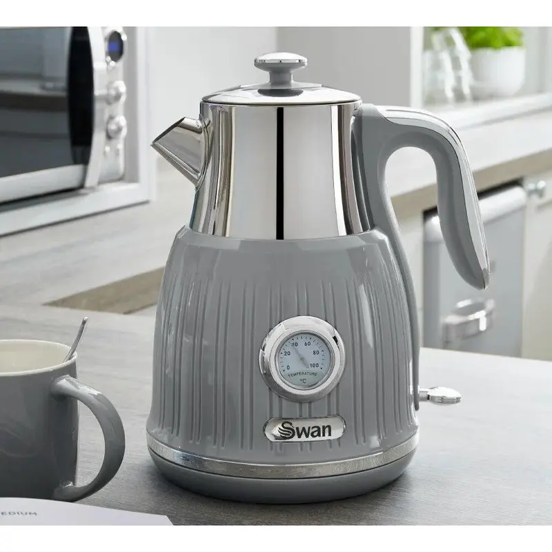 Swan Retro Kettle with Temperature Dial Display SK31040GRN (Grey) | Same-Day Dispatch & Fast Free Delivery | Kettles 2
