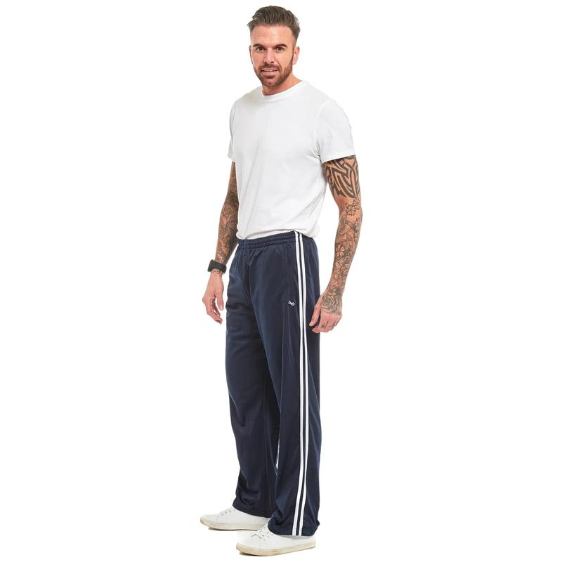 MENS TRACKSUIT BOTTOMS SILKY JOGGERS JOGGING STRIPED GYM SPORTS PANTS TROUSERS Fabric Plain Casual Hem Pockets Underwear Human plush men 3