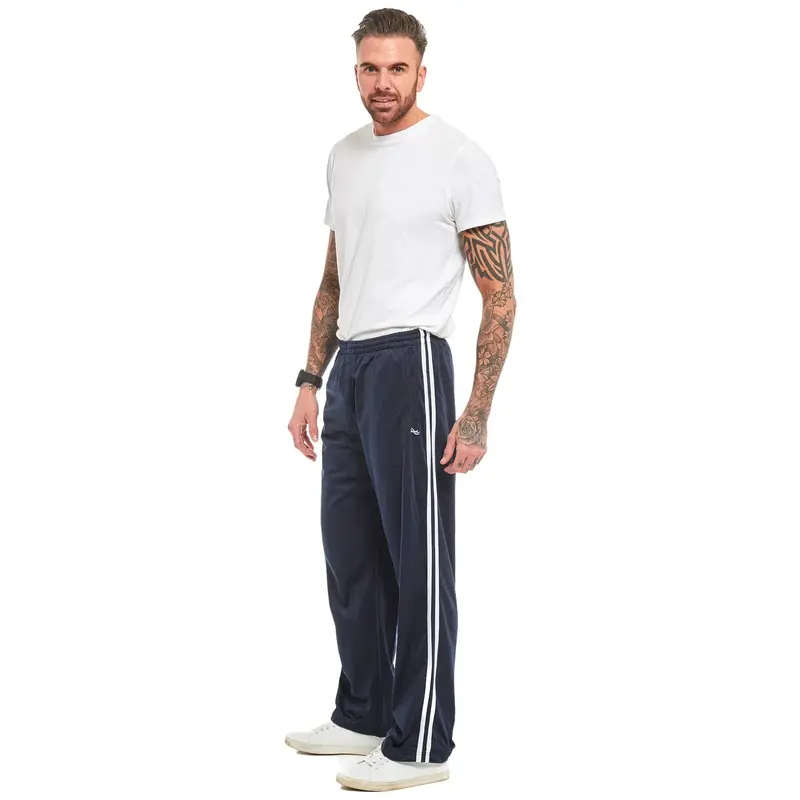 MENS TRACKSUIT BOTTOMS SILKY JOGGERS JOGGING STRIPED GYM SPORTS PANTS TROUSERS Fabric Plain Casual Hem Pockets Underwear Human plush men 3