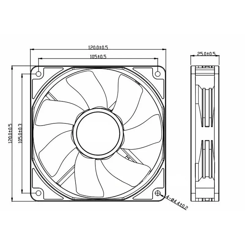 1/2X 12V 120x120x24mm 12cm dual Ball Bearing PC Brushless Cooling Fan 2Pin 120mm UIK 8