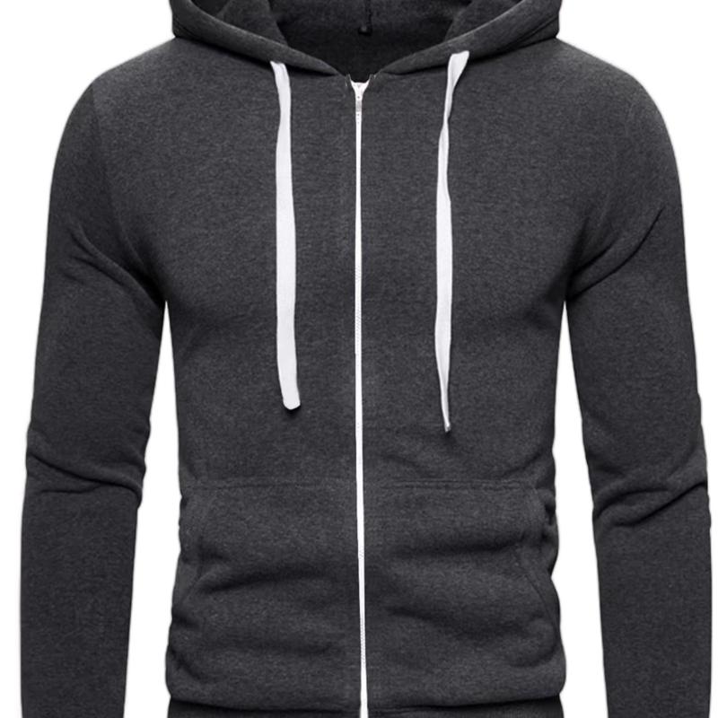 Men's Plain Fleece Lined Hoodie for All Weather - Quality Fabric - Sweaters, Menswear Stylish Day Pullover Tops Outdoor Small Underwear 4