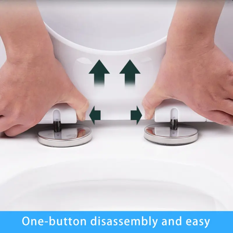 Luxury Square Toilet Seat Heavy Duty White Soft Close Top Quick Release Hinges 2