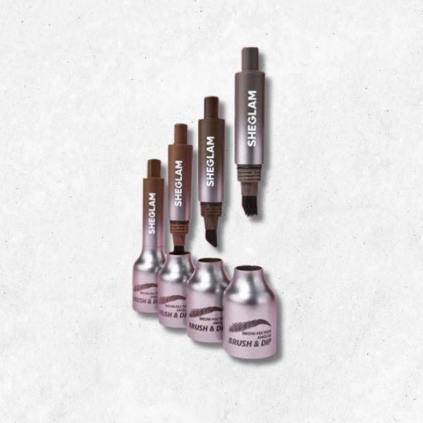 SHEGLAM Brow-Fection Angled Brush & Dip, For Sparse Brows, Hair-Like Strokes Liquid Eyebrow Gel Pen, Easy Coloring, Long-Lasting, Quick-Drying, Natural Shaping, Outlining & Filling Eyebrow Cosmetic Makeup, Aubrun strong 8
