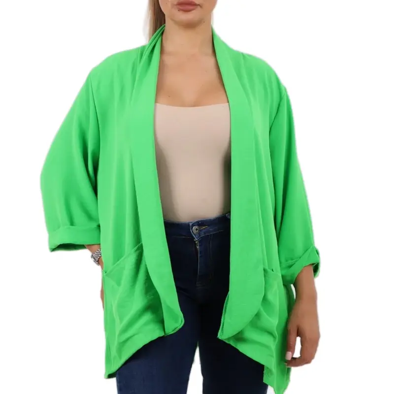 Women’s  Lightweight Duster Jacket Double Pocket Blazer Jacket  Casual Comfort Fit Summer Cardigan  Two Pockets 12-24Womenswear Jacket Tops Polyester Dress Coats Piece Outerwear Sleeve 5