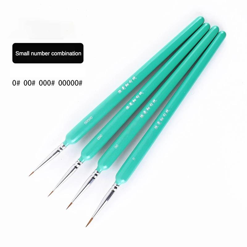 10 pcs Miniature Hook Line Pen Art Painting Brushes Weasel Hair Paint Brush Gouache Watercolor Oil Paints 6