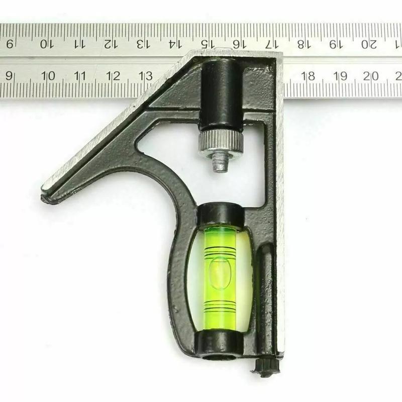 300mm (12") Adjustable Engineers Combination Try Square Set Right Angle Ruler UK 7