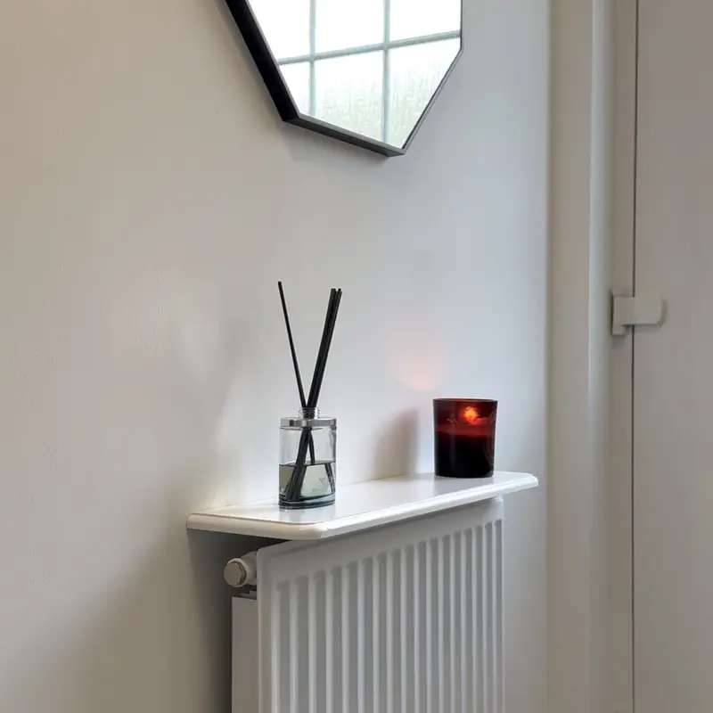 Rounded-edge Floating Radiator Shelf with Included Brackets, No Need for Drilling 5