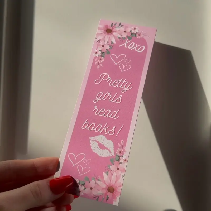 Pink ‘pretty girls read books’ Bookmark 0
