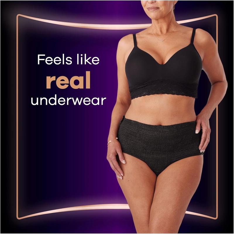 Always Discreet Boutique Underwear Incontinence Pants Plus L Black X 8, for Sensitive Bladder, Locks Away Odours, Wetness and Prevent Leaks Comfort Comfortable Panties Womenswear Style 1