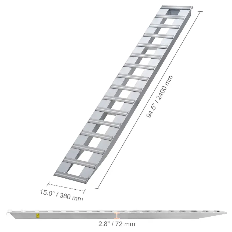 VEVOR 94" x 15" Aluminum Ramps, 6000 LBS Capacity Loading Ramps for Motorcycle/Dirt Bike/Trailer/ATV/UTV/Garden Tractor/Lawn Mower, 2PCS 7