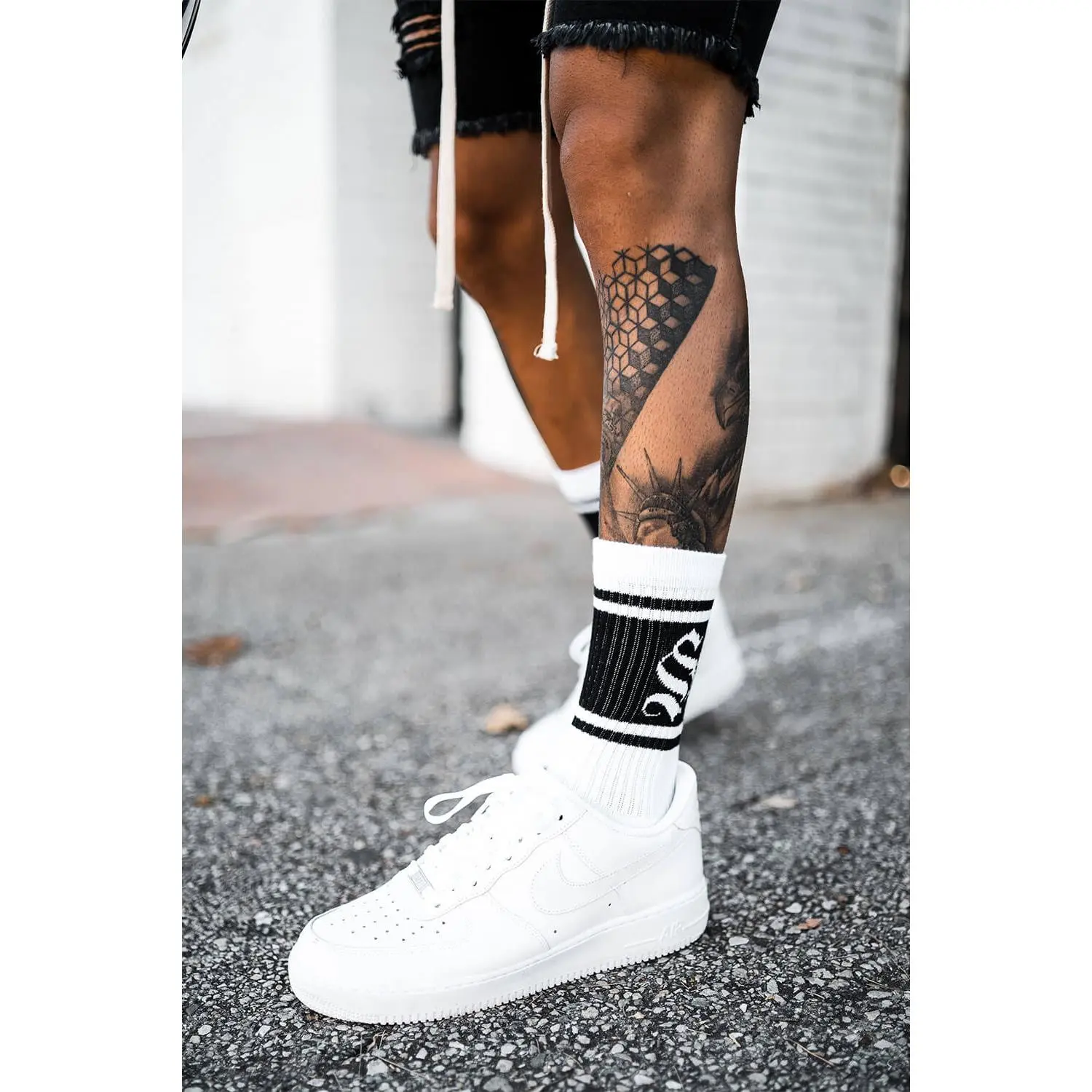 Stripe Logo Socks (2 Pack) - White