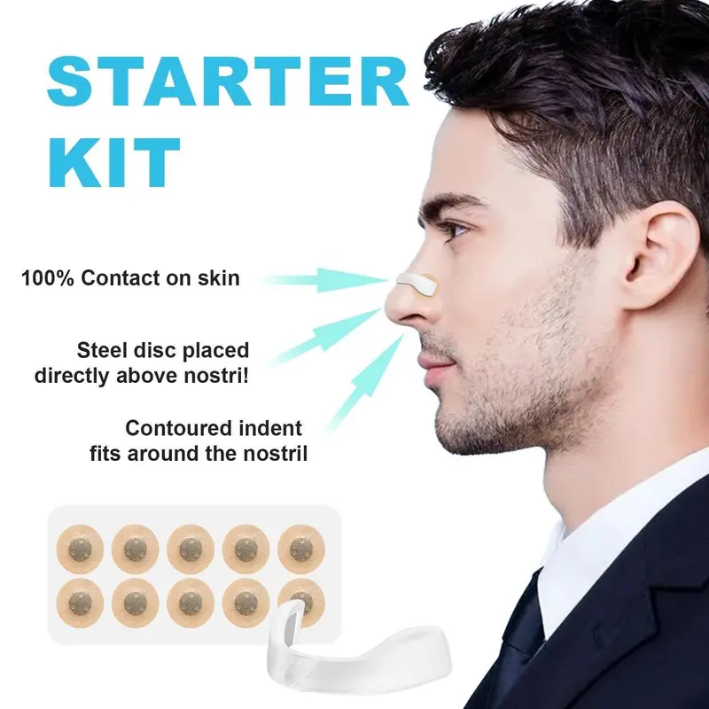 Magnetic Nasal Dilators for Nasal Breathing - Improve Sleep Quality and Reduce Snoring, 30pcs, Black Comfort Skincare Nose Strips Pack 6