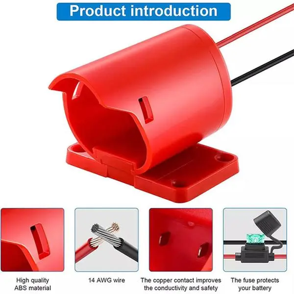 Battery Adapter For Milwaukee M12 12V to Dock Power Connector Output Adapter DIY