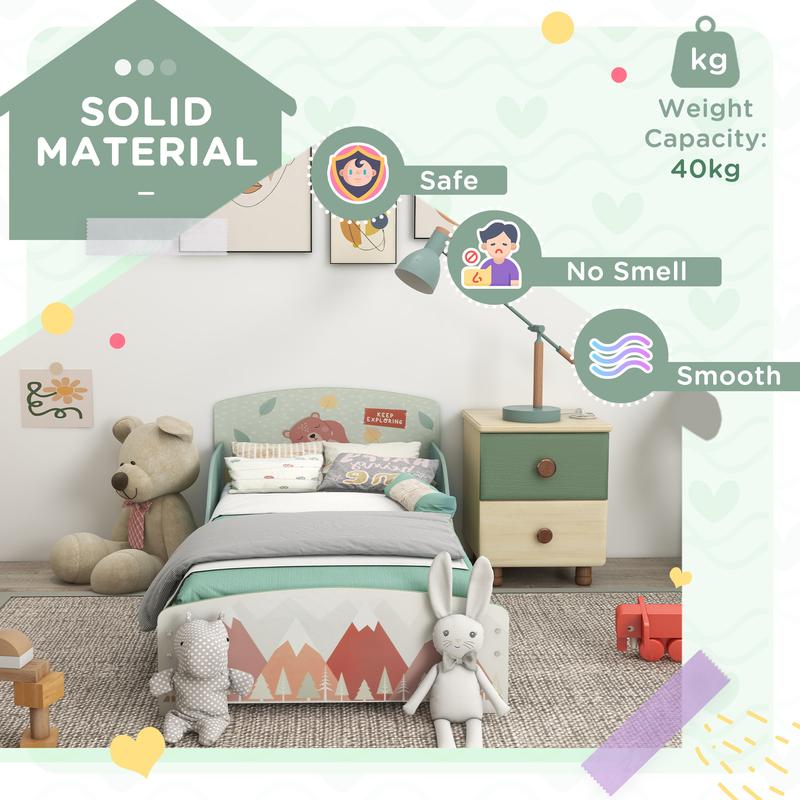 ZONEKIZ Toddler Bed Frame, Kids Bedroom Furniture for Ages 3-6 Years 5