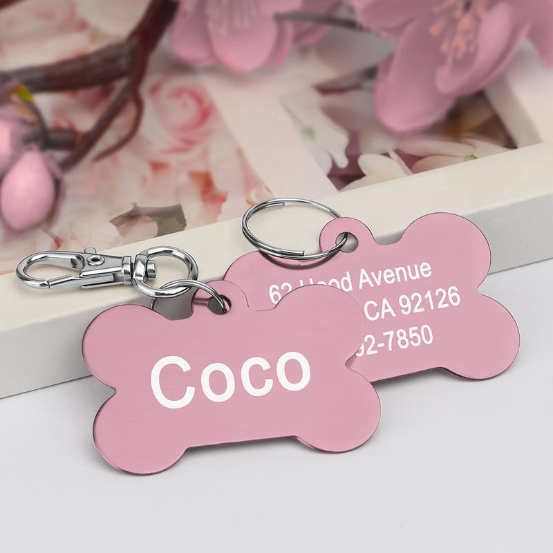 Product Introduction of Personalized Dogs Cats ID Tag Custom Alloy Bone Puppy Kitten Collar Accessories Anti-lost Pet Name Tags for Small Large Dog Cat 14