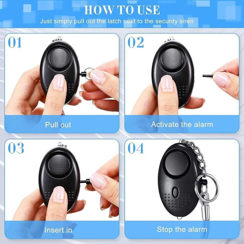 Emergency Personal Safety Alarm, 140DB Security Alarms Keychain with LED Light, Portable Defence Alarm, Self-Protection Loud Alar, Anti-rape Alarm protection, Panic Alarm for Men, Women, Children and Elders 2