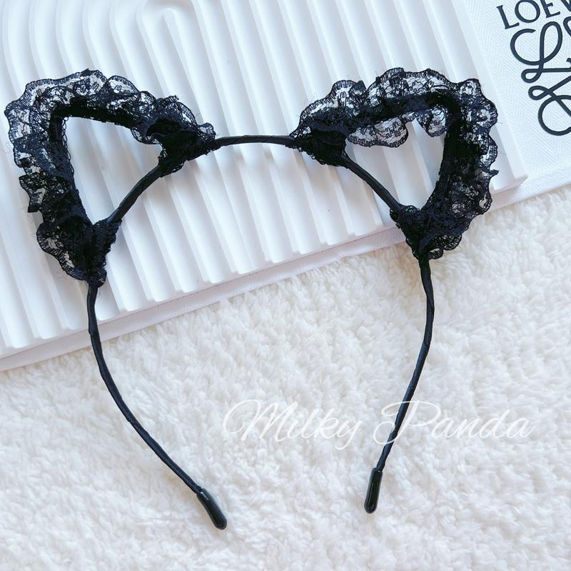 Lace Cat Ear Headband | Cute Hair Band | Party Accessories | Gift Idea | Milky Panda 4