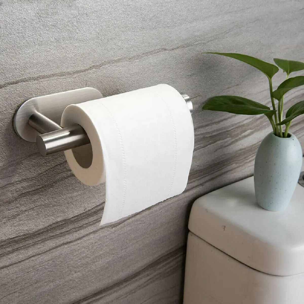 Livingandhome Black/Silver/Gold Wall Mounted Stainless Steel  Rust and Corrosion-Resistant Toilet Paper Roll Holder for Bathroom