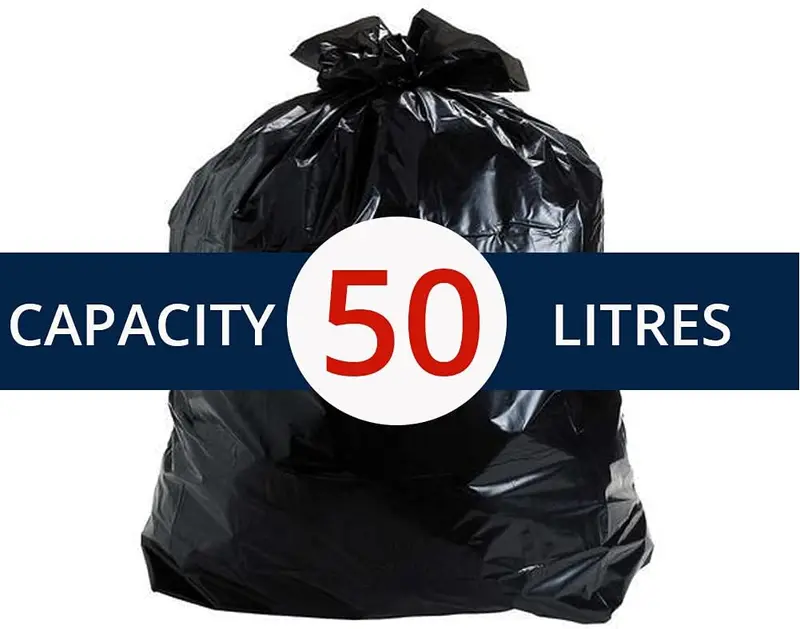 200 Heavy Duty Black Bin Liners Refuse Sacks Bin Bag Rolls 3