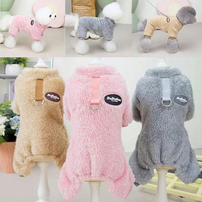 Fleece Dog Pajamas Winter Clothes Warm Pet Puppy Jumpsuit Coat For Small Dogs 1