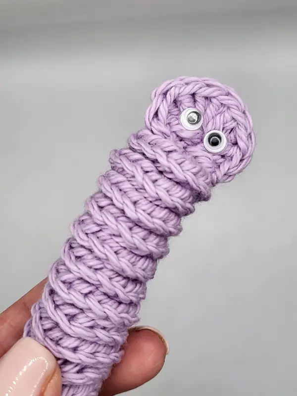 Cotton Crochet Worry Worm. Great for anxiety. Fab for blazer pockets. 5