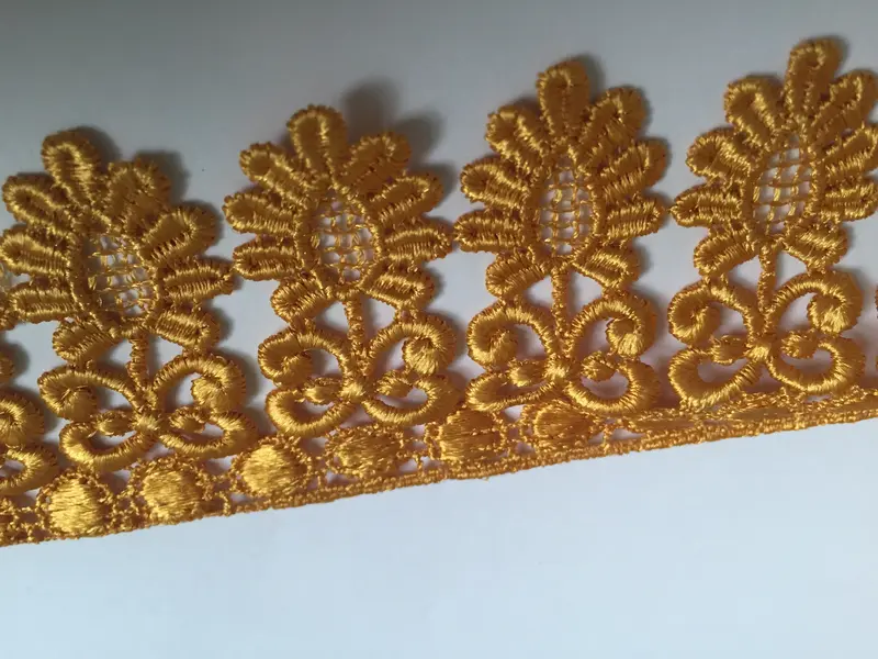 1m GOLD BROWN Lace Trims 60mm Wide Embroidered Guipure Trimmings Cardmaking Wedding Home Decor Sewing Craft Projects 5