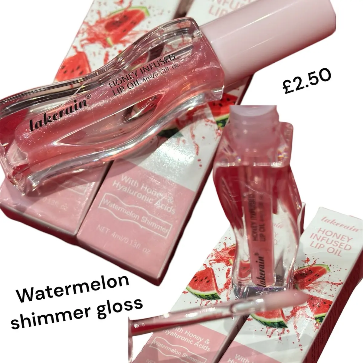 Watermelon Shimmer Clear Glitter Lipgloss - Lipstick Glossy