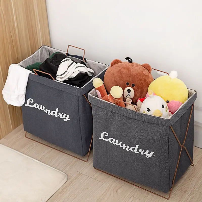 AceHome Waterproof Foldable Laundry Storage Basket foldable with handle 4